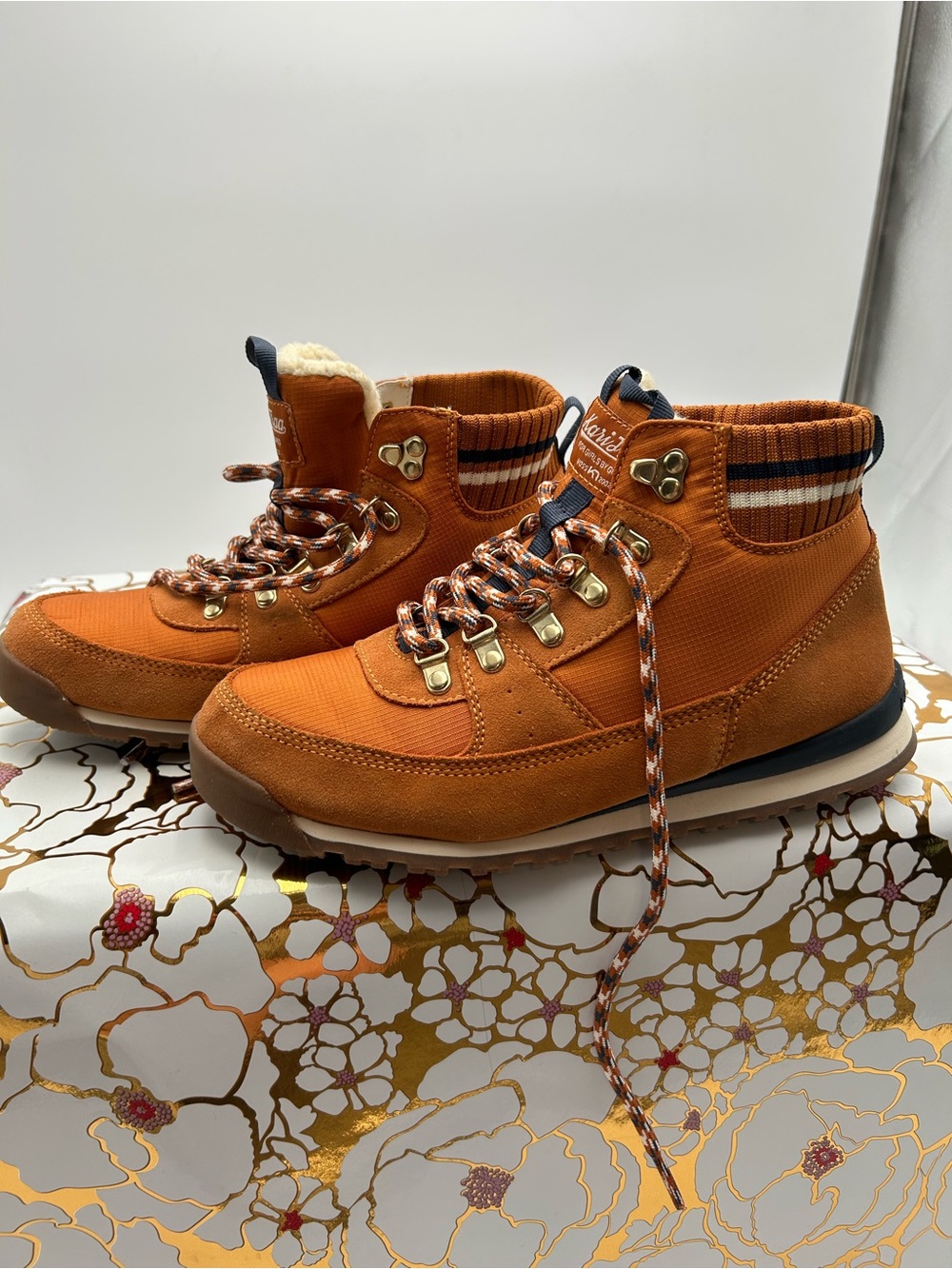 Kari Traa Rust Orange Women's Winter Lace-Up Boots
